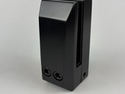Side mount clamp for glass pool fences in matt black